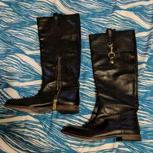Coach Black Leather Knee High Riding Boots